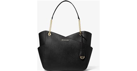 michael kors black jet set shoulder bag|michael kors saffiano bag black.